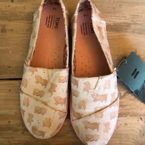Toms pig printed girls shoes